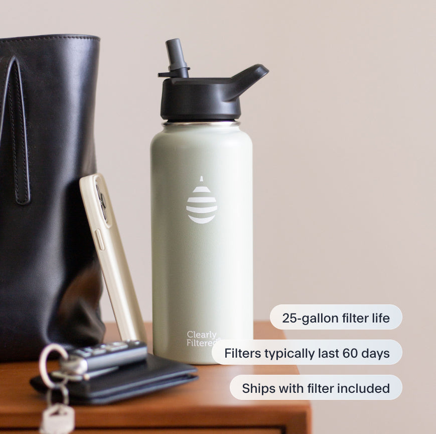 32oz Stainless Steel Filtered Water Bottle